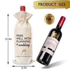 Tesedupoole Wine Bag Wedding Gift for Mr and Mrs – 1 Count (Pack of 1), White