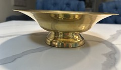Brass Finish Metal Bowl Compote Base Candle Holder Center Piece Table Decor 12″