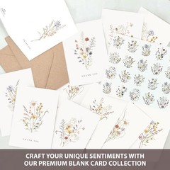 AUDREE Wildflower Thank You 3.5×5 inches, Pack 50 Cards