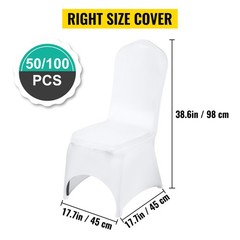 Uimoso 50/100PCS Chair Covers Spandex Folding Banquet White Covers Wedding Party