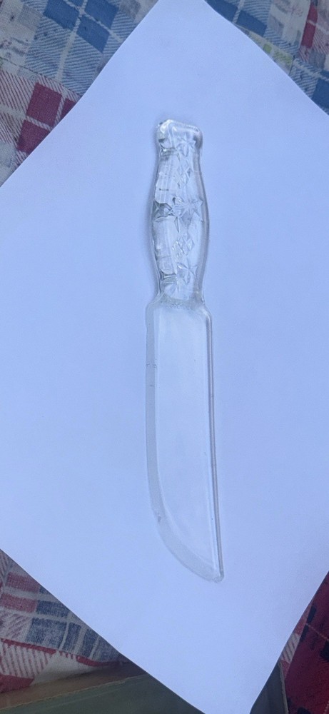 Vintage 1930s Clear Depression Glass Fruit & Cake Knife – Patent Pending