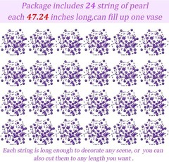 24 Pcs Artificial Pearl String for Floating Candle Faux Pearls Beads String Garl