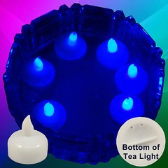 NEW 12 Blue Led Floating Candle Floral Tea Light for Wedding Centerpiece Decor