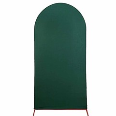 7 ft HUNTER GREEN Matte Fitted Spandex Round Top Arch Backdrop STAND COVER Party
