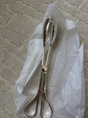NIB VTG Towle Copenhagen Silverplated Fork Spoon Tongs Serving Set