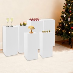 Display Pedestal Stands Set of 6 Freestanding Cuboid Display Plinths, 3 Sizes US