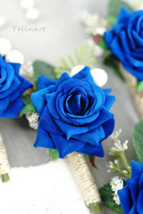 1 pc Ivory Rose Men Boutonniere for Wedding Groom Groomsmen Artificial Flowers B