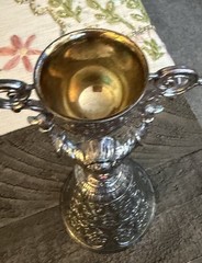 Vintage Silver Plated Gold Wash Double Toasting Wedding Cup Chalice Goblet toast