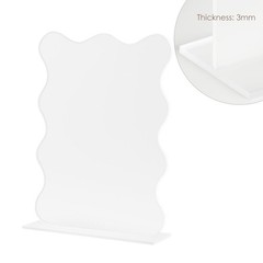 Frosted Acrylic Wave Sign with Stand Blank Table Numbers Base 5×7 In 10 Pack