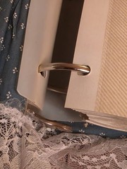 VTG Blue Floral Fabric Lace Photo Album Cottagecore Shabby Chic Slip-In Pages