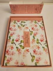 Floral, Peach, Pink, Guestbook With Spiritual Quotes Throughout, Ribbon Marker