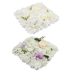 3D Flower Wall Panel 12pcs Artificial Flower Wall Background Silk Rose Mat