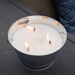 Tiki Citronella Candle Wick Metal Bucket Lid Outdoor Candle For Patio Deck