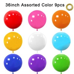 Wiletasz 9pcs Big 36 inch Balloons, Giant Latex Extra 36 inches, Colorful