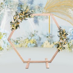 Wedding Arch Hexagon Wooden Arch for Ceremony Hexagon Arch Backdrop Stand Event