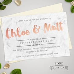Personalised Wedding Day / Evening Invitations with Envelopes (W1)