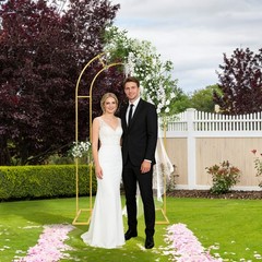 Gold Open Arch Backdrop Stand, U Shaped Wedding Arches,Metal Arch Backdrop Stand