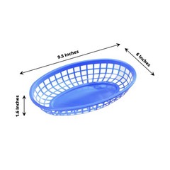6 Assorted Oval Plastic Food Baskets 50 Wax Paper Liners Party Events Supplies