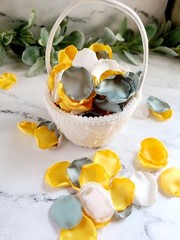 Dusty Sage rose petals Sunflower Yellow wedding decor Western Rustic Proposal