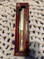 ROYAL ALBERT CAKE KNIFE GOLD TONE STAINLESS STEEL 13″ WEDDING ROSE DETAIL NEW