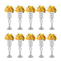 10PCS Silver Vases Wedding Centerpieces Flower Stand Table Decor Flower Vase