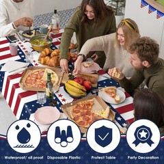 4th of July Decorations – Red White and Blue Tablecloth for Memorial Day – Fourt