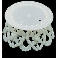 3.5 Inch White Plastic Ornament Base For Cake Topper Base & Favors 12 Pieces