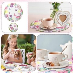 12 Pcs 14″ Spring Floral Embroidered Placemats and Coaster Set of Tulips
