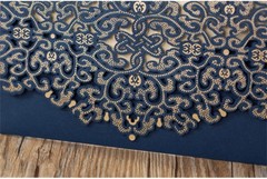 Blue Personalised Laser Cut Wedding Invitation Card Candy Boxes Bag Envelopes