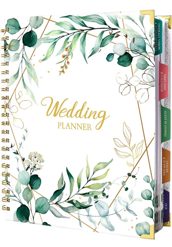 Wedding Planner & Organizer – Hardcover, Metal Corner. 5 Inner Pockets 9.5×11.9”