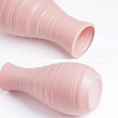 2 Pack Composite Plastics Flower Vase, Unbreakable Ceramic Look Vase for Pink