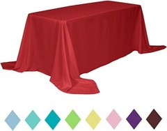 8 Rectangular 90″x156″ inch Polyester Tablecloth 6ft Banquet Cover 18 COLORS USA