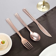 24 ROSE GOLD Elegant Designer Disposable Forks Wedding Catering Party Tableware