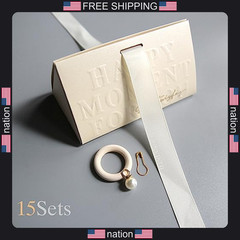 ZJSXINDI 15 Pcs Favor Boxes Gift Wrap Boxes Pale Beige Gift Box 5″x 3″ For