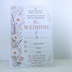Wedding Invitation Template Elegant Floral Wildflower 4×6 Inches 20 Pieces