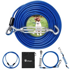 Upgraded Yard Dog Runner with Elastic Cable, 100ft Tie Out Cable and 10ft Lea…