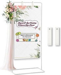 Wedding Sign Holder Adjustable Welcome Wedding Sign Stand W/ Leather Sign