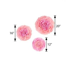 6 pack 12″ 16″ 20″ Pink and Fuchsia Tissue Paper Carnation Flowers Sale Backdrop