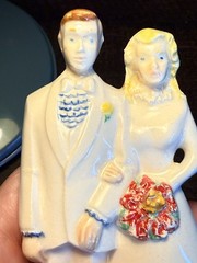 Beautiful Vintage Ceramic Wedding Cake Topper Figurine