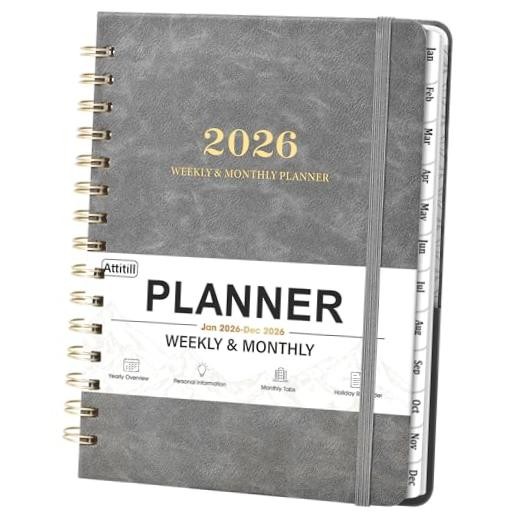 2026 Planner – 2026 Planner Weekly and Monthly from Jan. 2026 – Dec. 2026, Grey