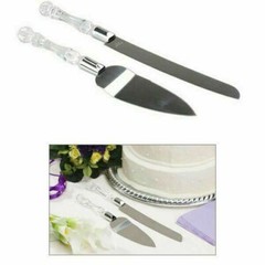 Wedding Cake Knife and Server Set with Acrylic Handle – Free FAST Shipping!