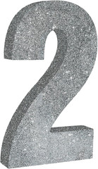 7.8 Inch Silver Glitter Number 0 Wooden Table Centerpiece Silver Birthday Party