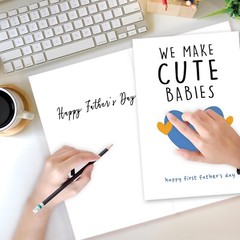 Happy First Father’s Day Card for New Dad, Cute 1st Fathers Day Card, Sweet F…