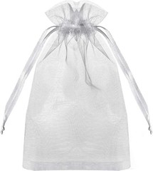 100PCS Premium Sheer Organza Bags, White Wedding Favor Bags with Drawstring, 4×6