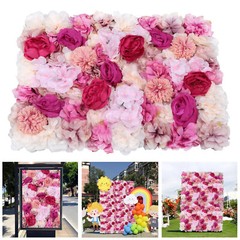 6Pcs Flower Wall Panel Floral Backdrop Wedding Party Home Artificial Flower Deco