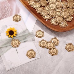 Yoption Christmas Tree Wax Seal Stickers, 50 Pieces Antique Gold Self Adhesiv…
