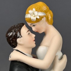Weddingstar Romance Bridal Couple 9013 Cake Topper White Couple 5.75″ Tall