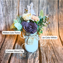 Sola Wood Lavender Wedding Floral Table Centerpieces Set of 3 Mason Jar Decor