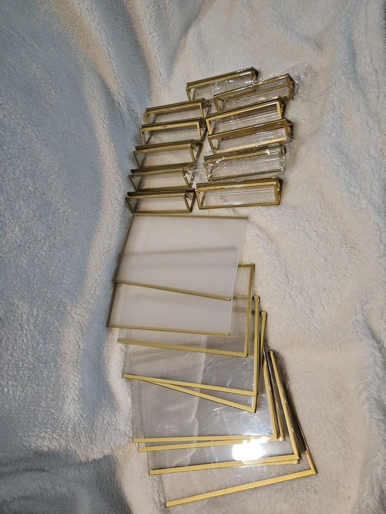 10 Gold Acrylic Table Number Frames With Stands