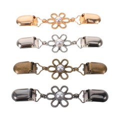 4 Pcs Cardigan Closure Clips Scarf Shawl Clasp Clothing for Women